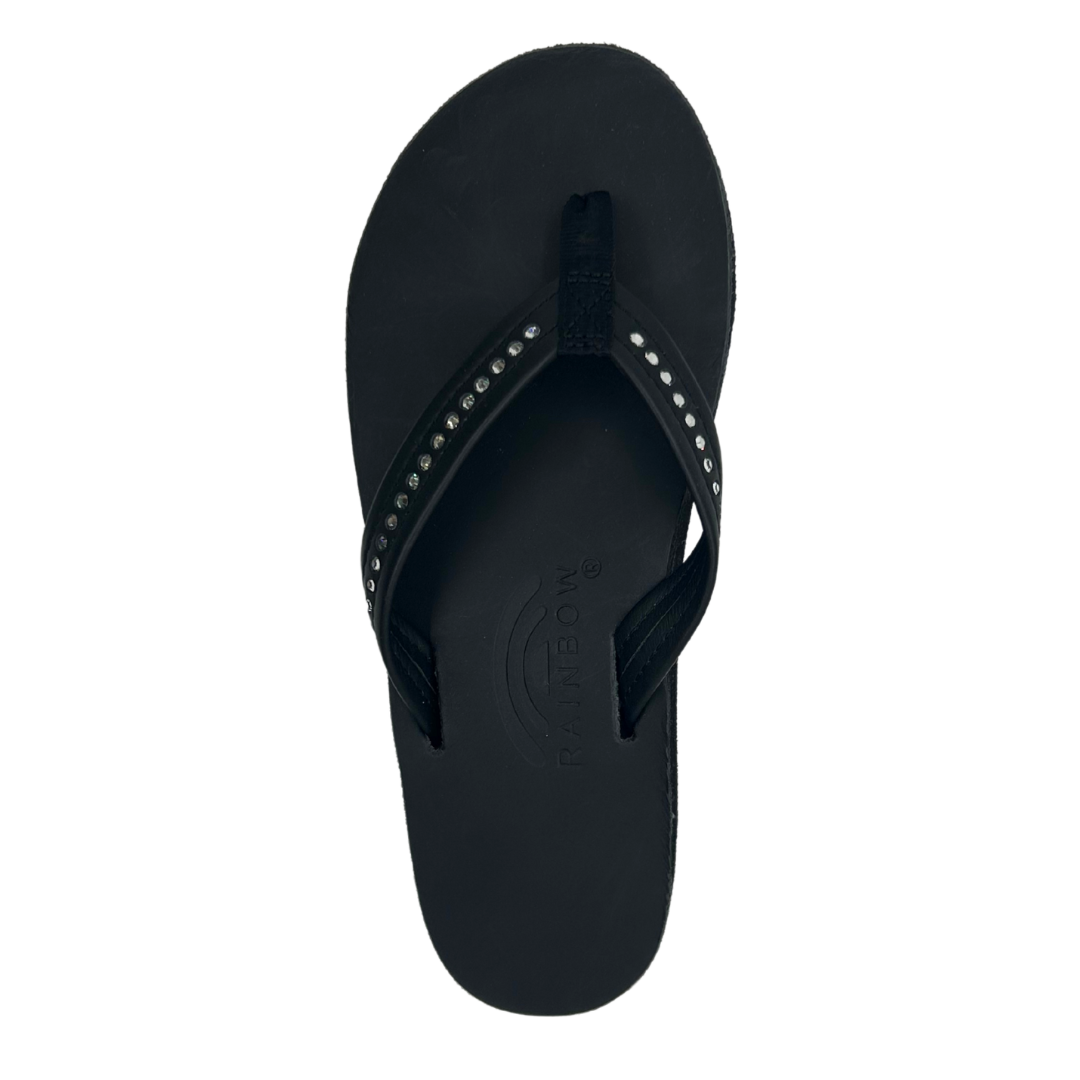 Rainbow Sandals Women's Double Layer Crystal with Thick Strap