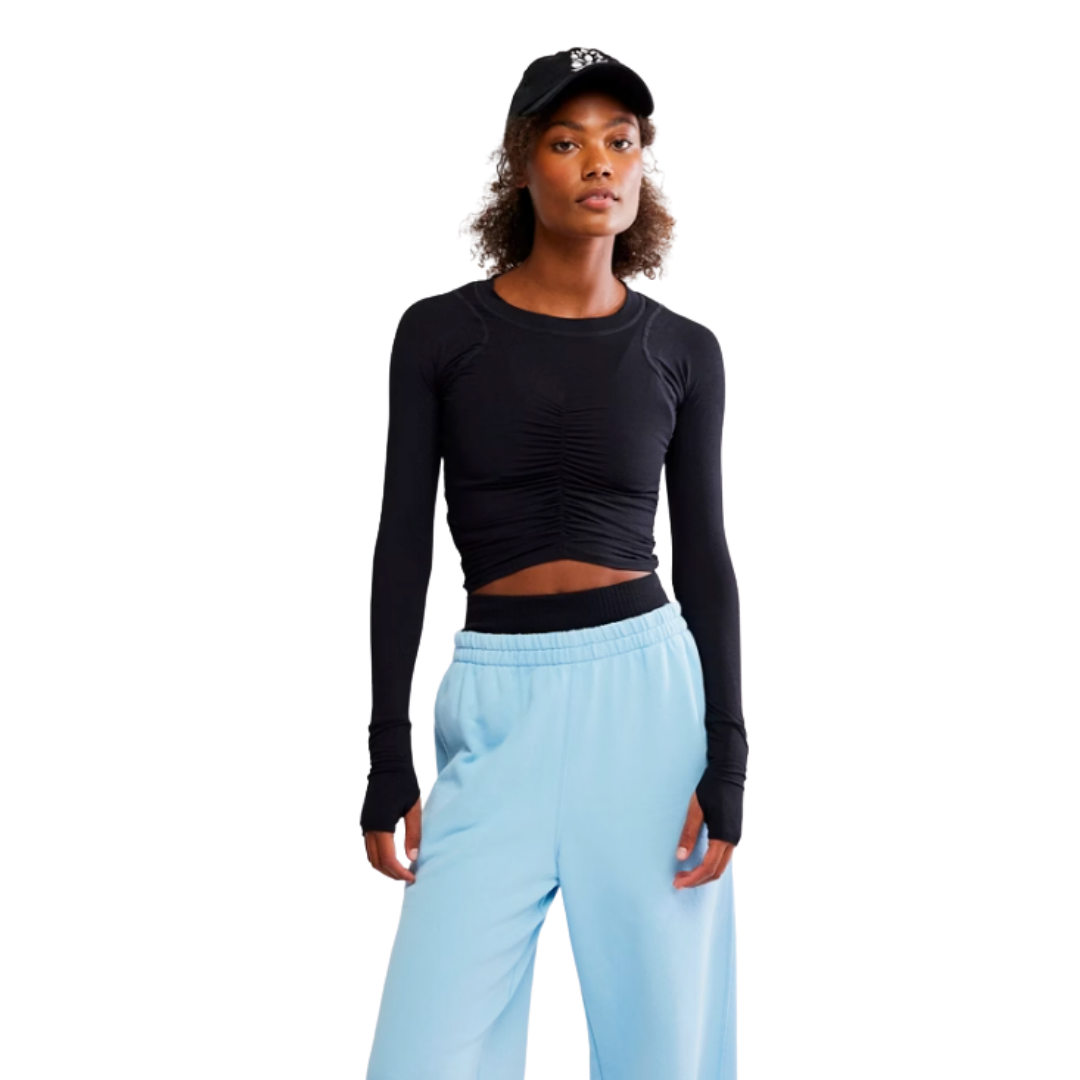 Free People Movement Tempo Ruched Long Sleeve